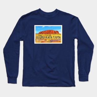 Uluru-Kata Tjuta National Park - Australia Northern Territory - Vintage Postcard Long Sleeve T-Shirt